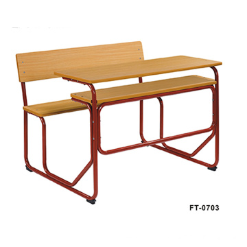 (Meubles)Bureau d&#39;étudiant double et bancs de table de chaise